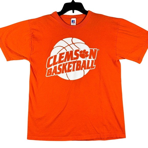 Russell Athletic Other - Russell Athletic Clemson Basketball T Shirt Mens Medium Orange Y2K Retro Graphic